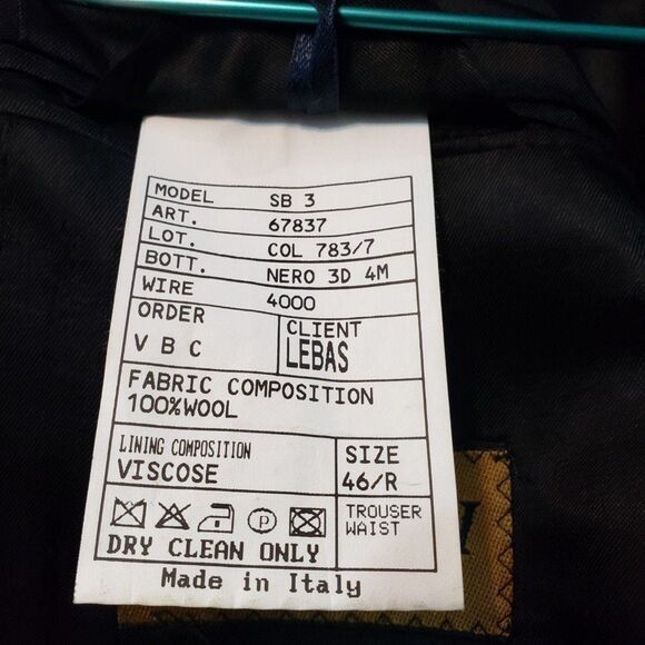 Leveti Blazer Size 46R Super 140's Vitale Barberis Canonico Sports Coat Jacket B - Picture 8 of 8